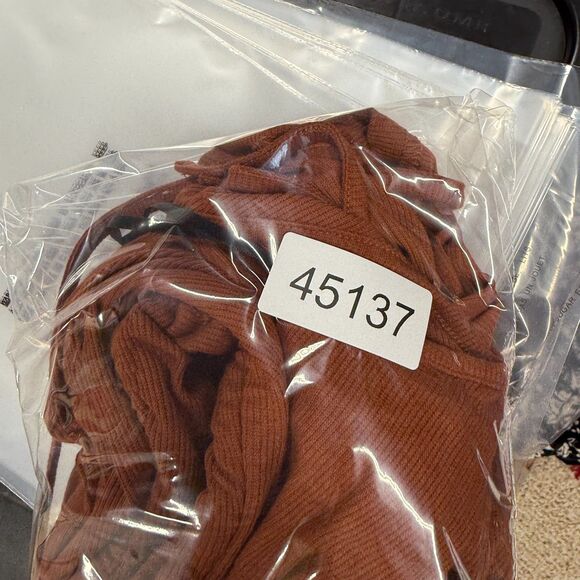 SheIn Dress Women L Large Brown Shift Midi One Shoulder Sleeveless Stretch - Picture 7 of 7